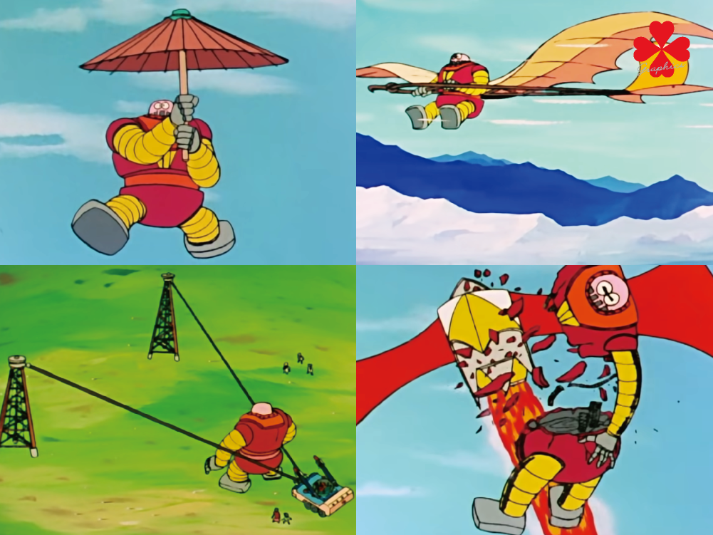 マジンガーZ サブキャラ ボスボロット ボスロボット 黄色と赤のロボット 太ったロボット 空を飛ぶ実験
